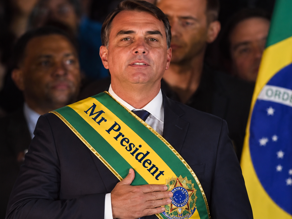 Flávio Bolsonaro se declara presidente eleito e agradece a Trump e Milei após chegar aos EUA