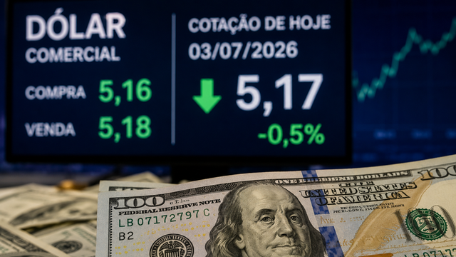 Dólar fecha em queda nesta sexta-feira (3) e é cotado próximo de R$ 5,17