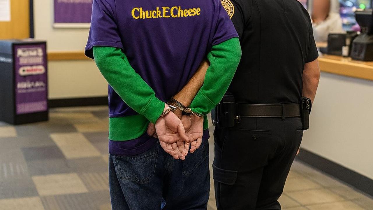 Mascote do Chuck E. Cheese é preso em plena festa e choca crianças